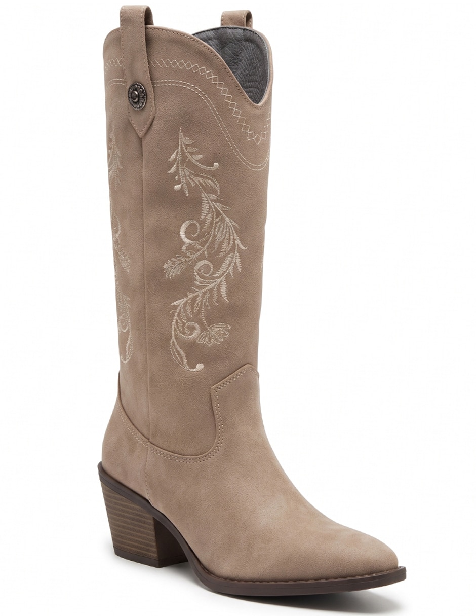 Bota cowboy Rodilla Botas Texanas de Gamuza para mujer 10