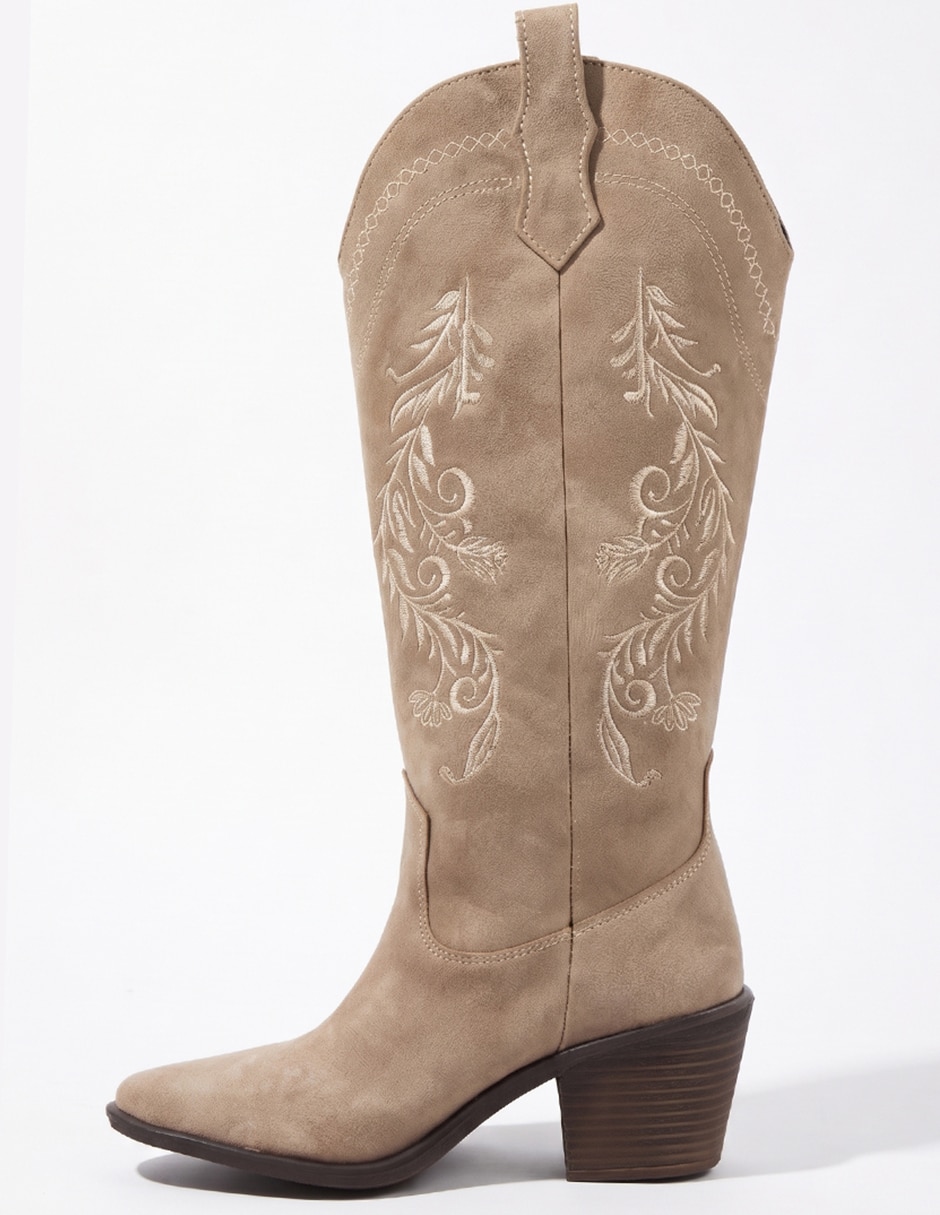 Bota cowboy Rodilla Botas Texanas de Gamuza para mujer 15