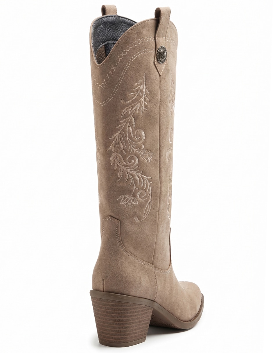 Bota cowboy Rodilla Botas Texanas de Gamuza para mujer 3
