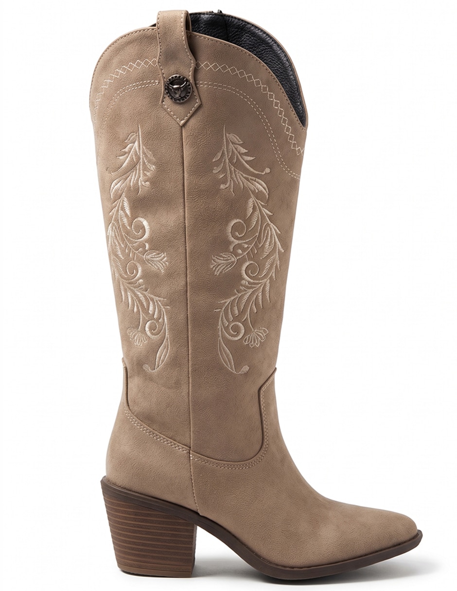 Bota cowboy Rodilla Botas Texanas de Gamuza para mujer 11