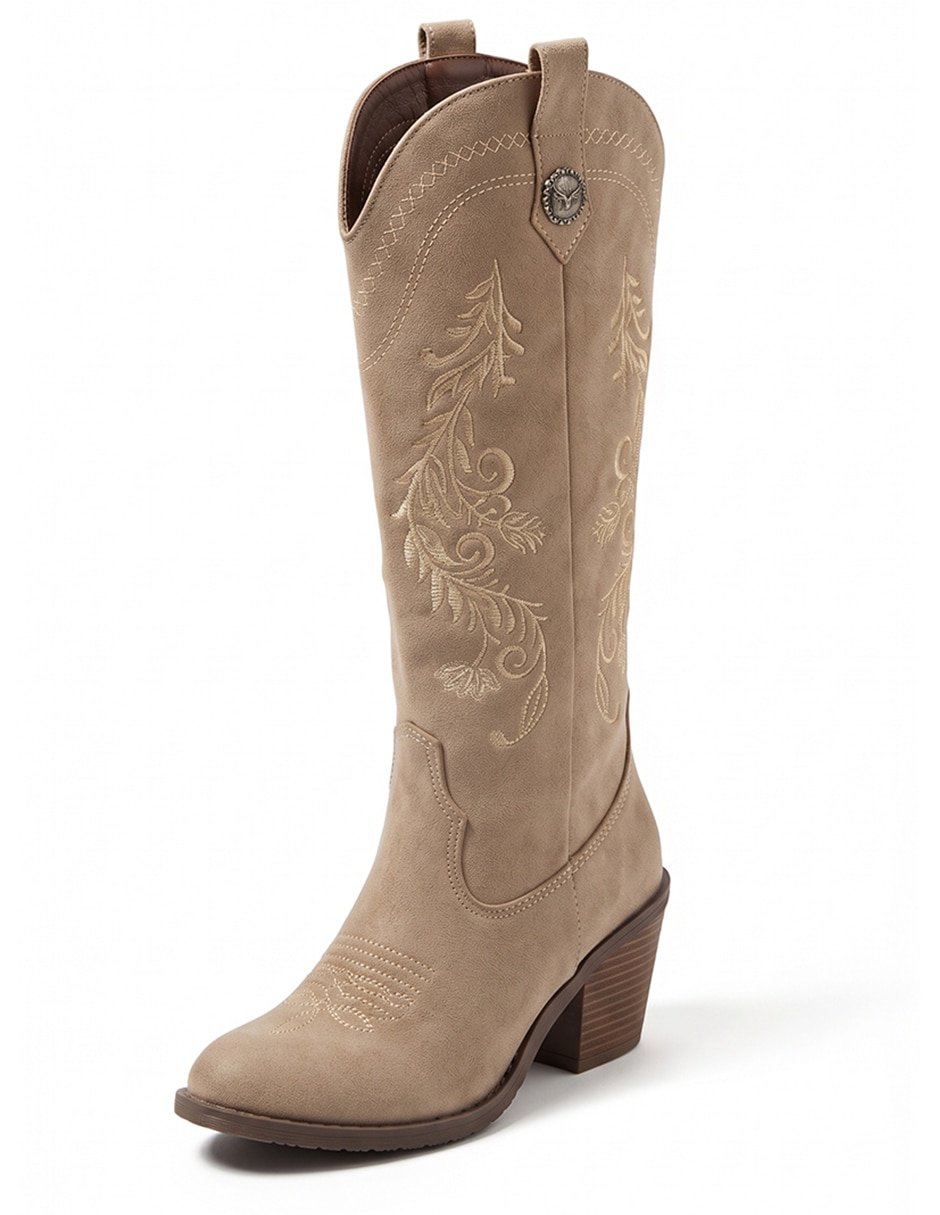 Bota cowboy Rodilla Botas Texanas de Gamuza para mujer 13