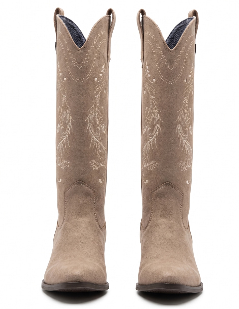 Bota cowboy Rodilla Botas Texanas de Gamuza para mujer 7