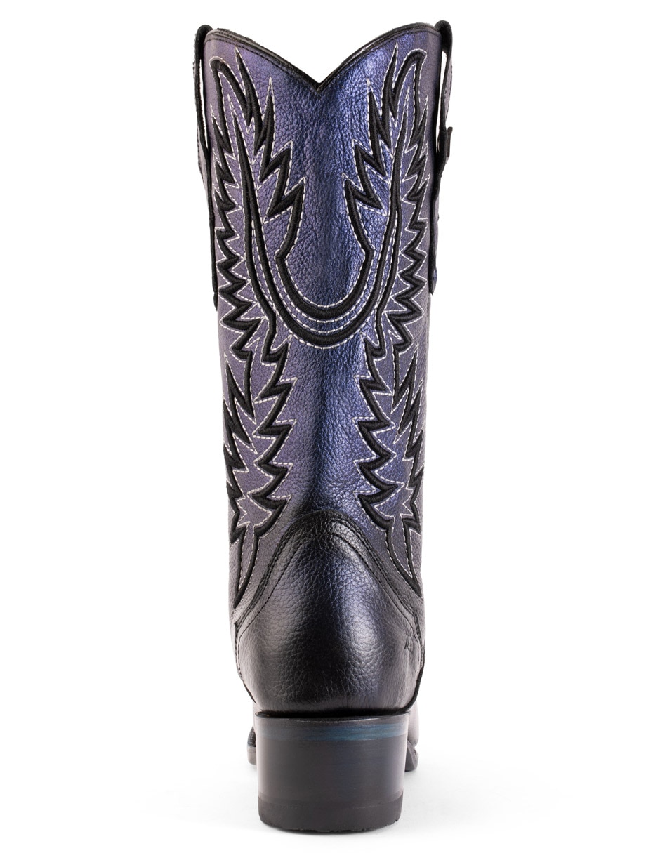 Bota cowboy media pierna vaquera 3008 de piel para mujer 6