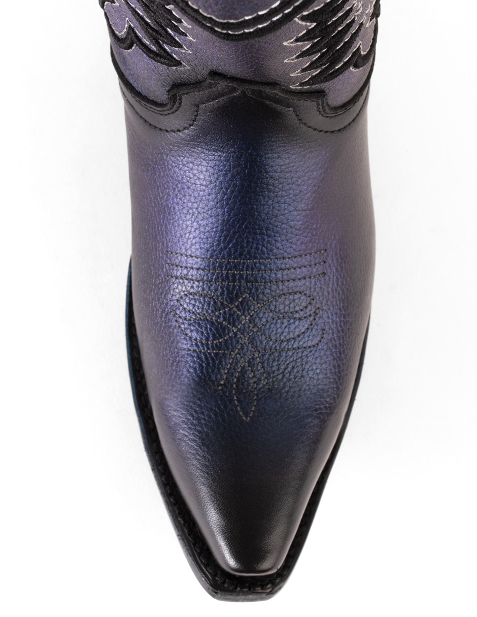 Bota cowboy media pierna vaquera 3008 de piel para mujer 4