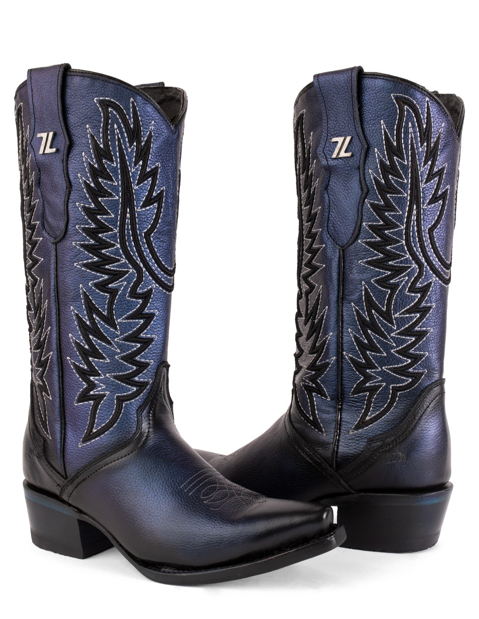 Bota cowboy media pierna vaquera 3008 de piel para mujer 2
