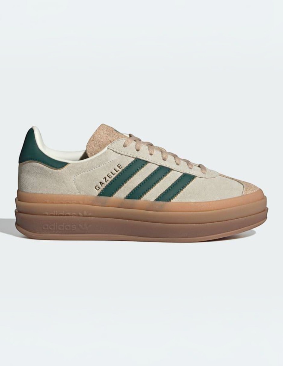 Tenis gazelle bold beige para mujer