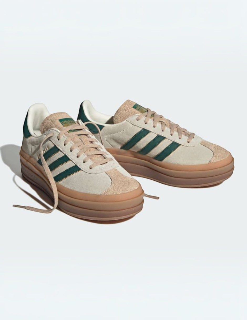 Tenis gazelle bold beige para mujer 5