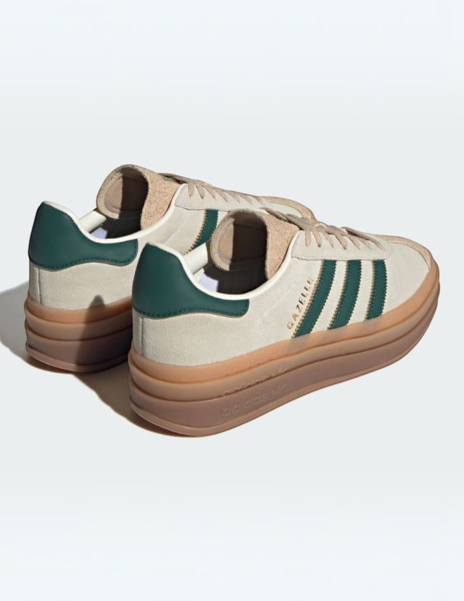 Tenis gazelle bold beige para mujer