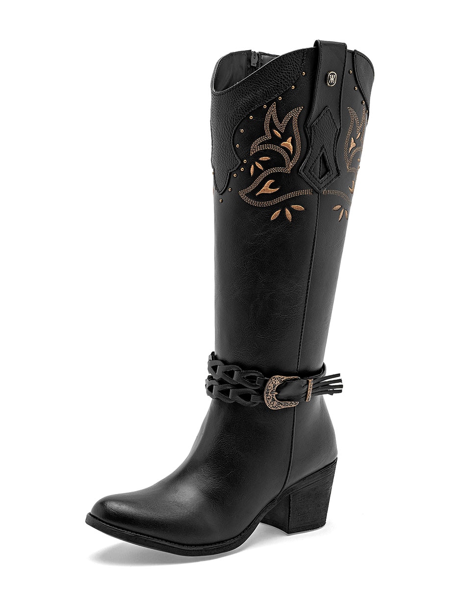 Bota cowboy media pierna para mujer 4