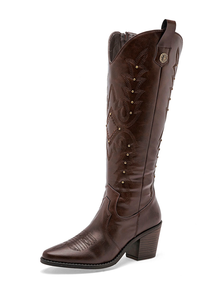 Bota cowboy media pierna para mujer 4