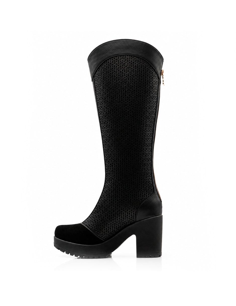 Bota abajo de la rodilla de piel para mujer 7
