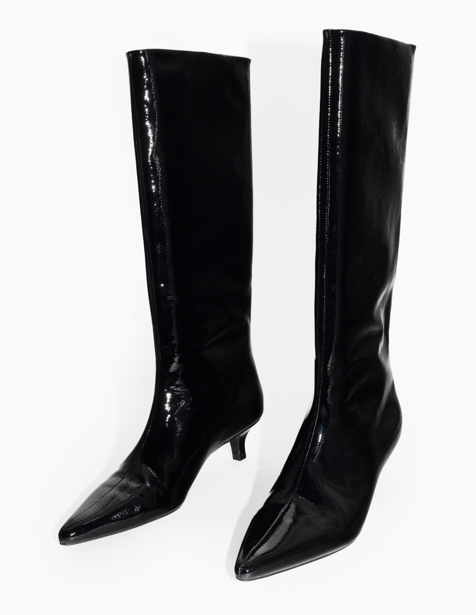 Bota abajo de la rodilla Dramatic Chic de piel para mujer 4