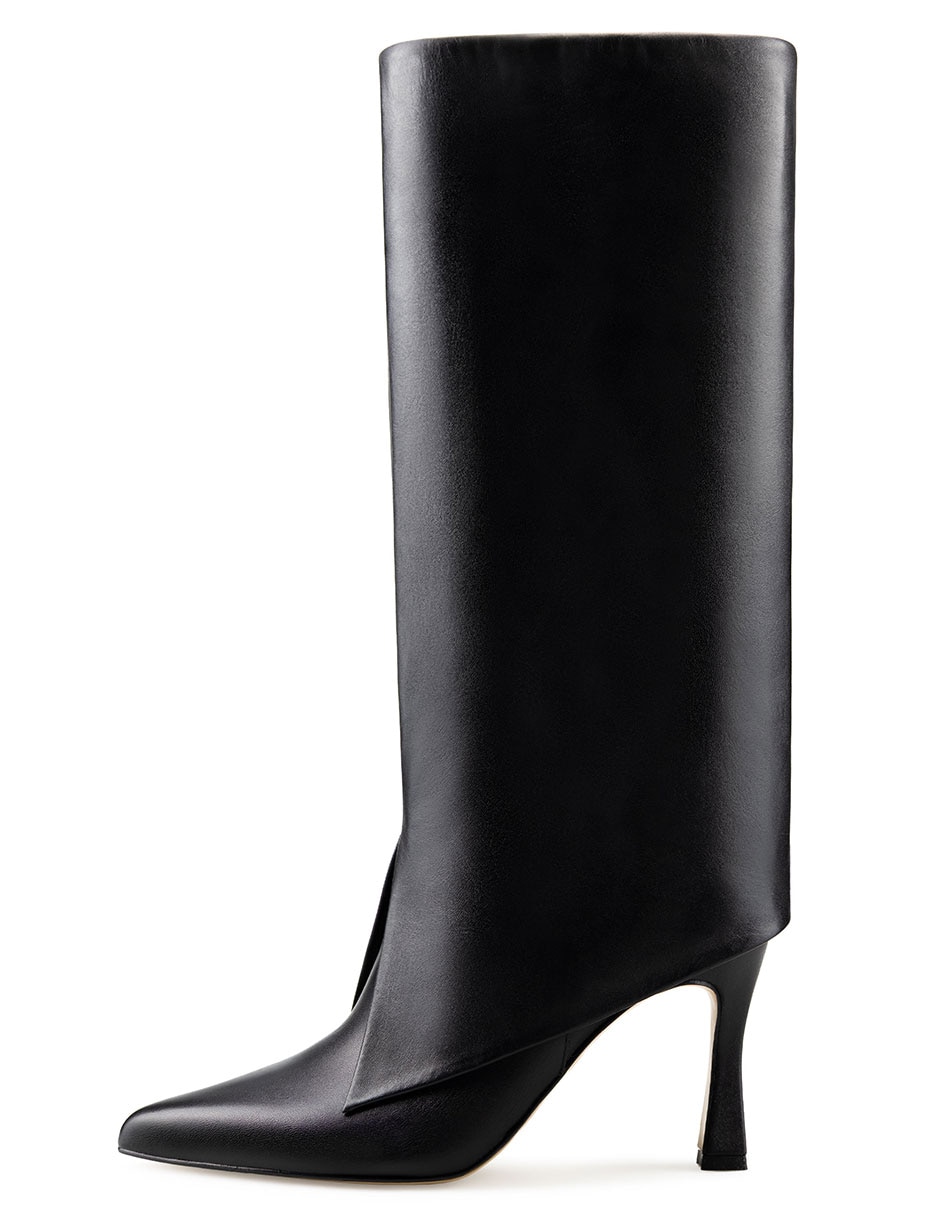 Bota abajo de la rodilla de piel para mujer