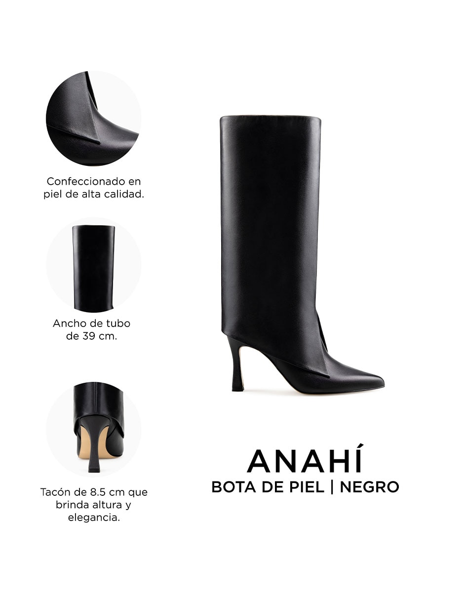 Bota abajo de la rodilla de piel para mujer 6