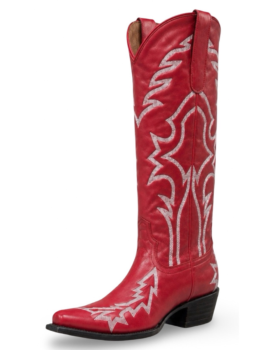 Bota cowboy abajo de la rodilla danny de piel para mujer 7