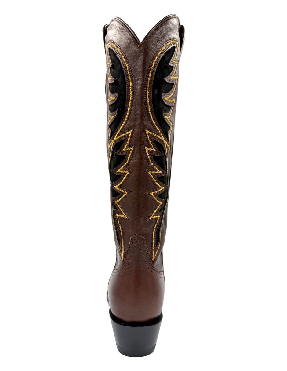 Bota cowboy abajo de la rodilla maggie de piel para mujer 2