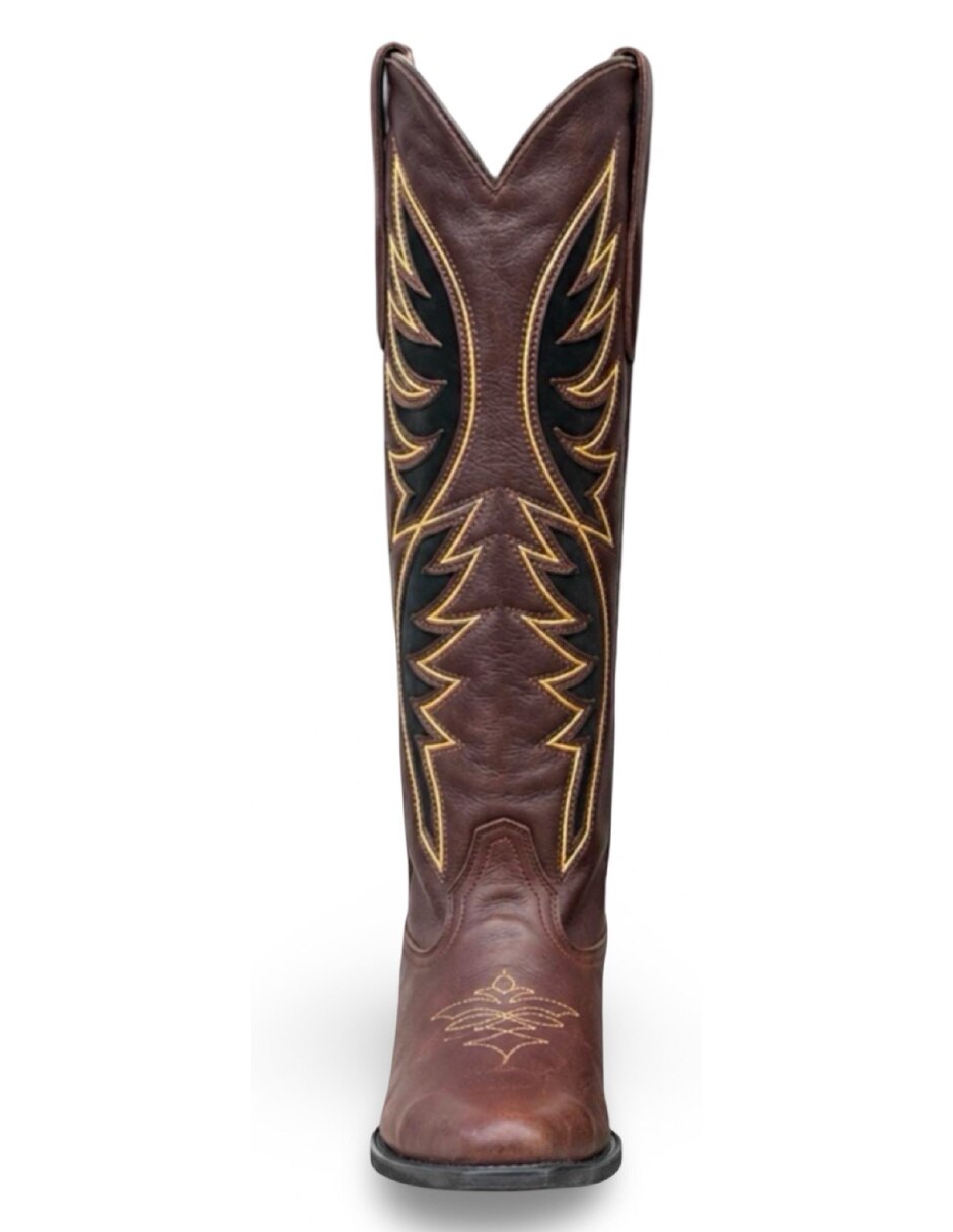 Bota cowboy abajo de la rodilla maggie de piel para mujer 3