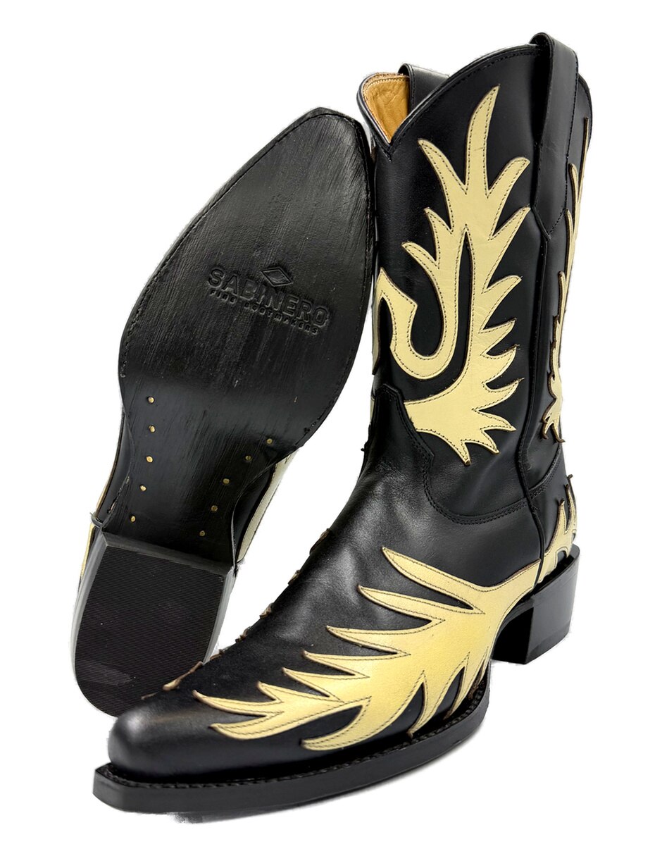 Bota cowboy media pierna allison de piel para mujer 7