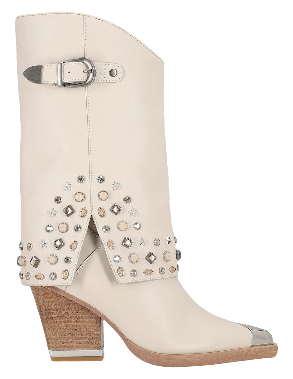 Bota media pierna de piel para mujer 6