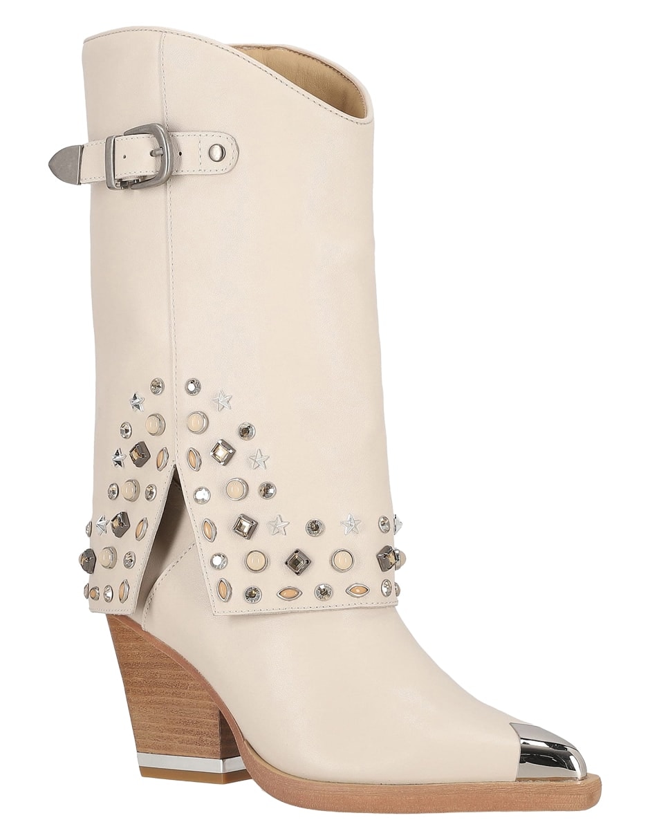 Bota media pierna de piel para mujer 7
