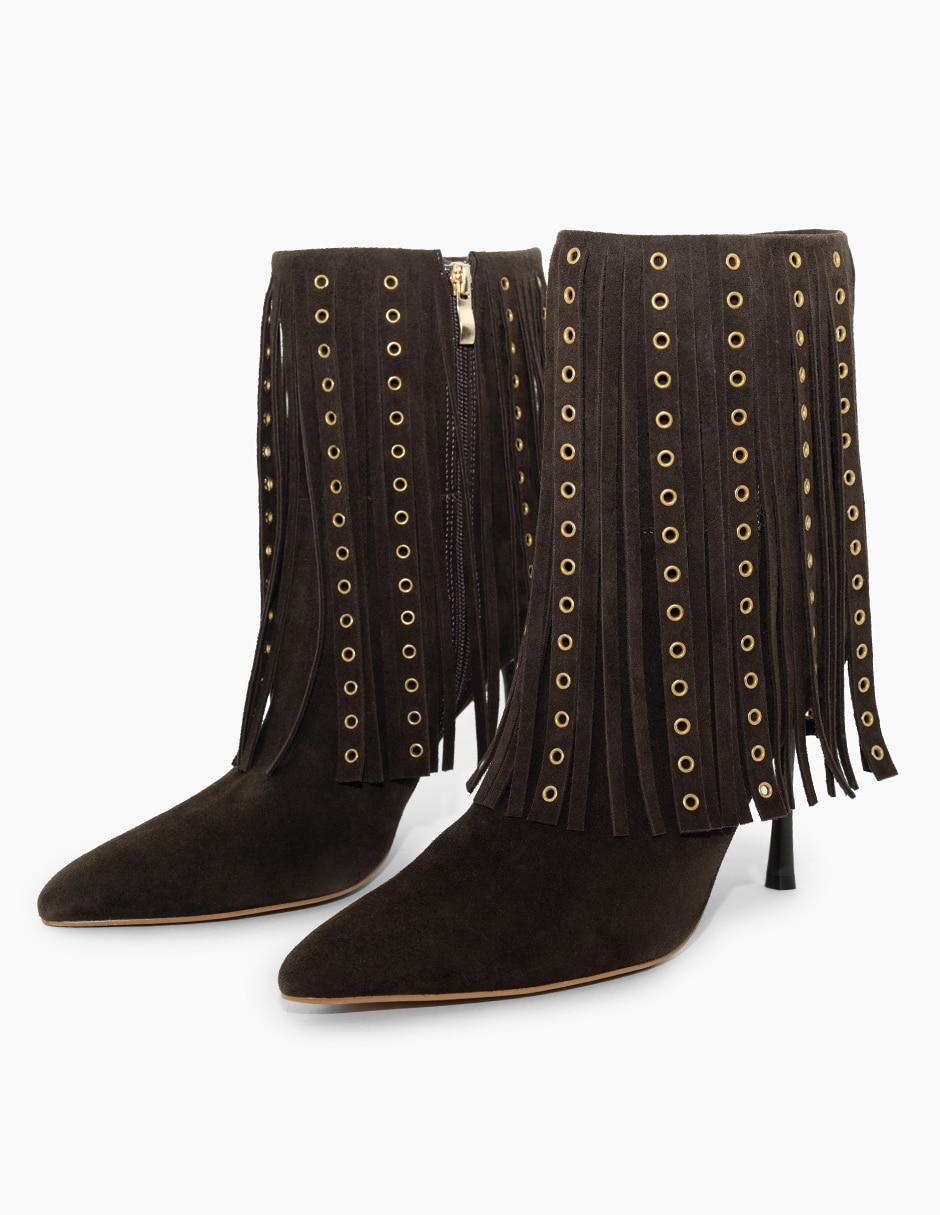 Botín arriba del tobillo Boho Chic de piel para mujer 5
