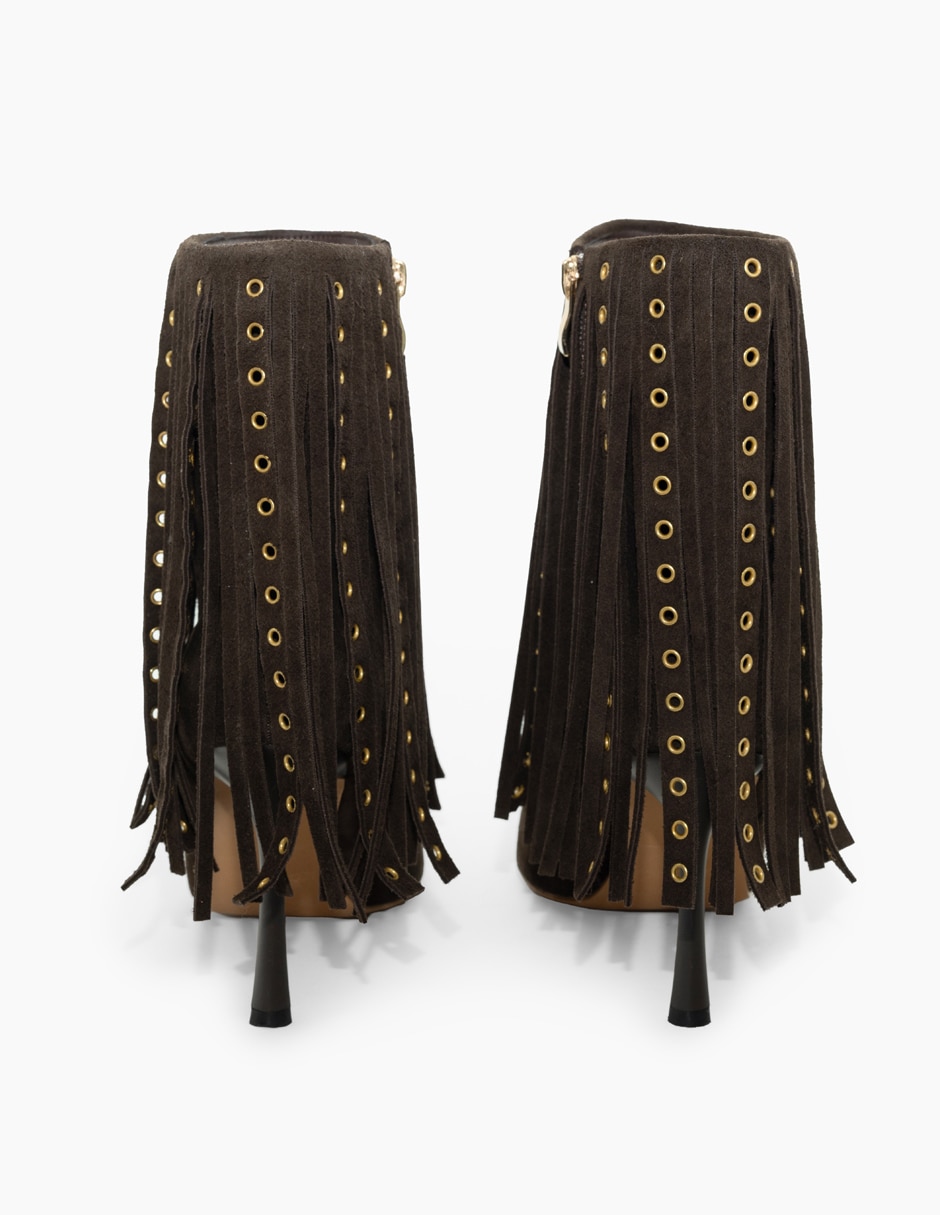 Botín arriba del tobillo Boho Chic de piel para mujer 4