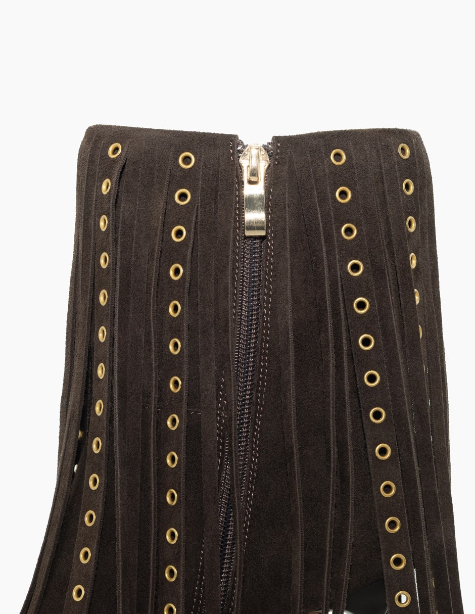 Botín arriba del tobillo Boho Chic de piel para mujer 2