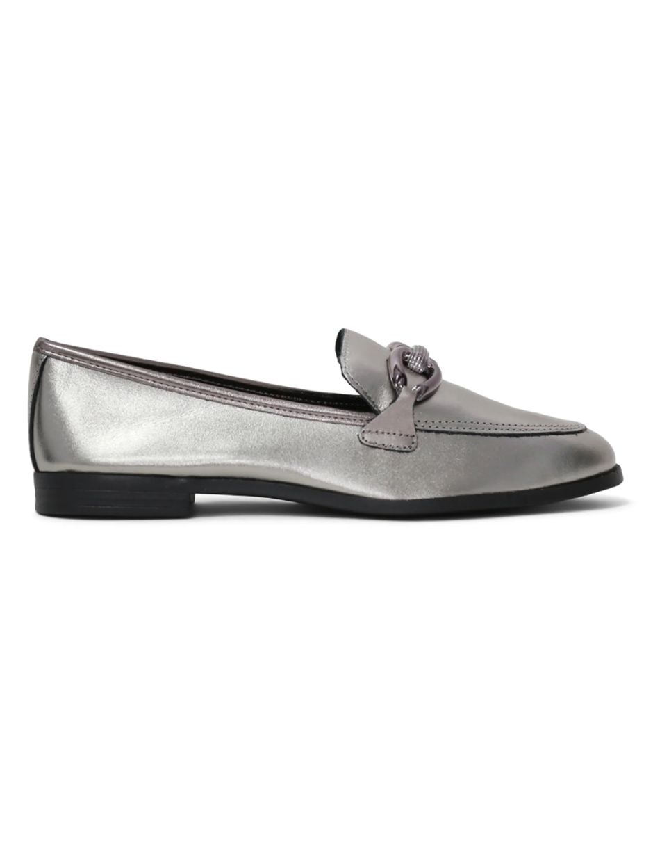 Mocasín glow de piel para mujer