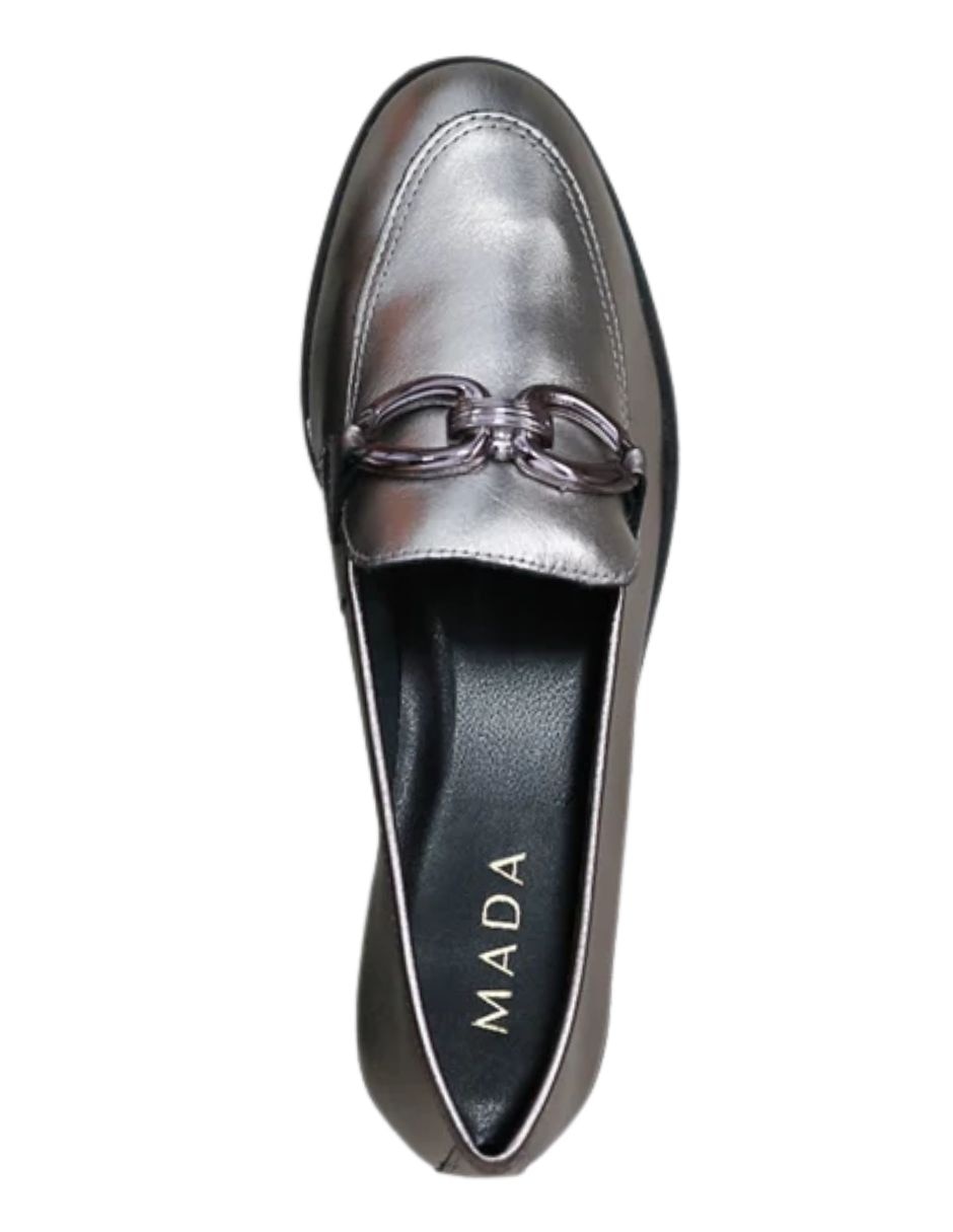 Mocasín glow de piel para mujer