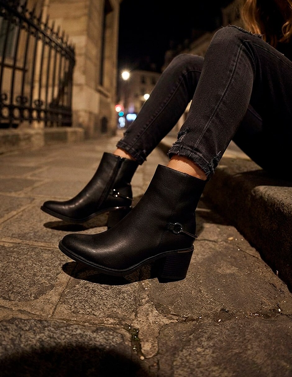 Bota cowboy Arriba del tobillo Trendy de Sintético para mujer 6