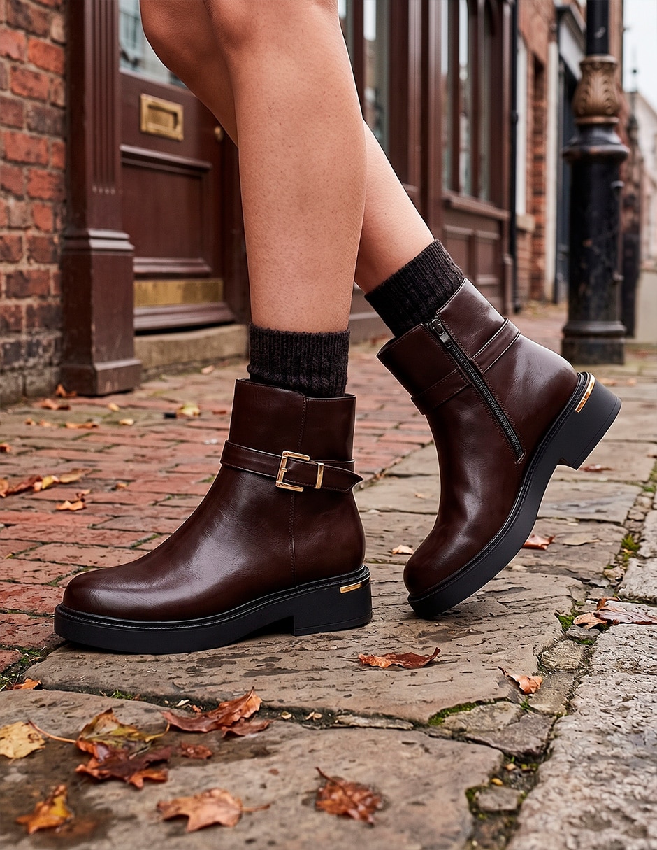 Bota Arriba del tobillo Trendy de Sintético para mujer