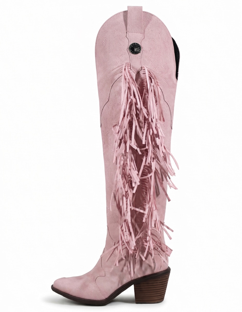 Bota cowboy Arriba de la rodilla Botas Western de Gamuza para mujer