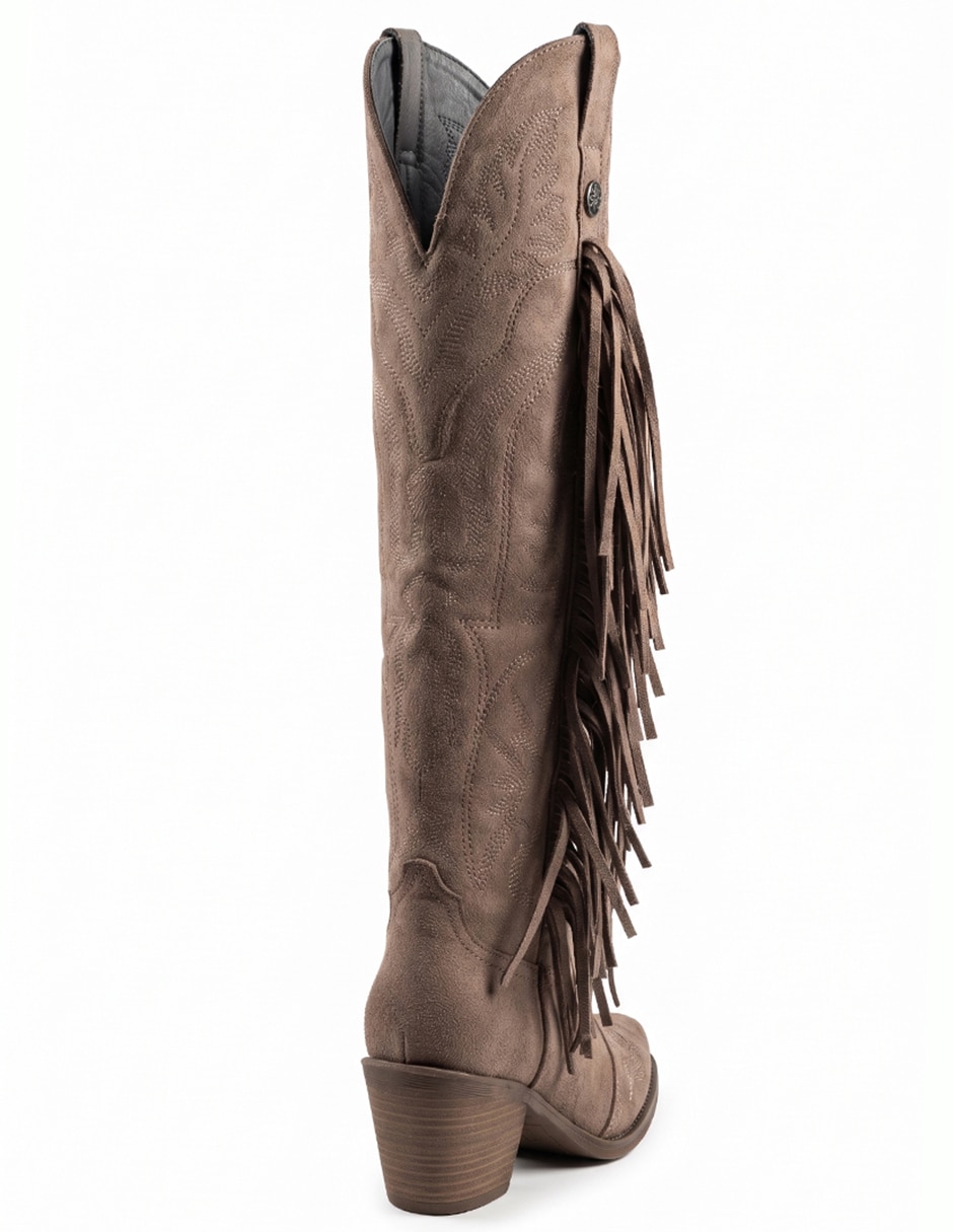 Bota cowboy Arriba de la rodilla Botas Western de Gamuza para mujer 6