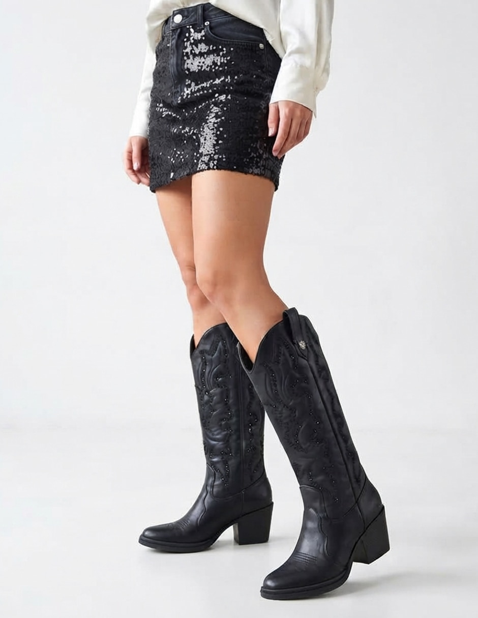 Bota cowboy rodilla botas western para mujer 2