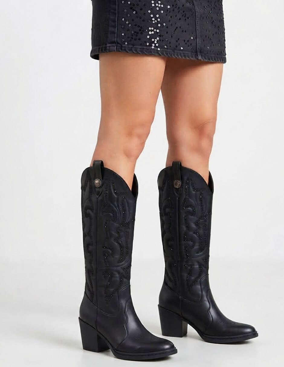 Bota cowboy rodilla botas western para mujer 6