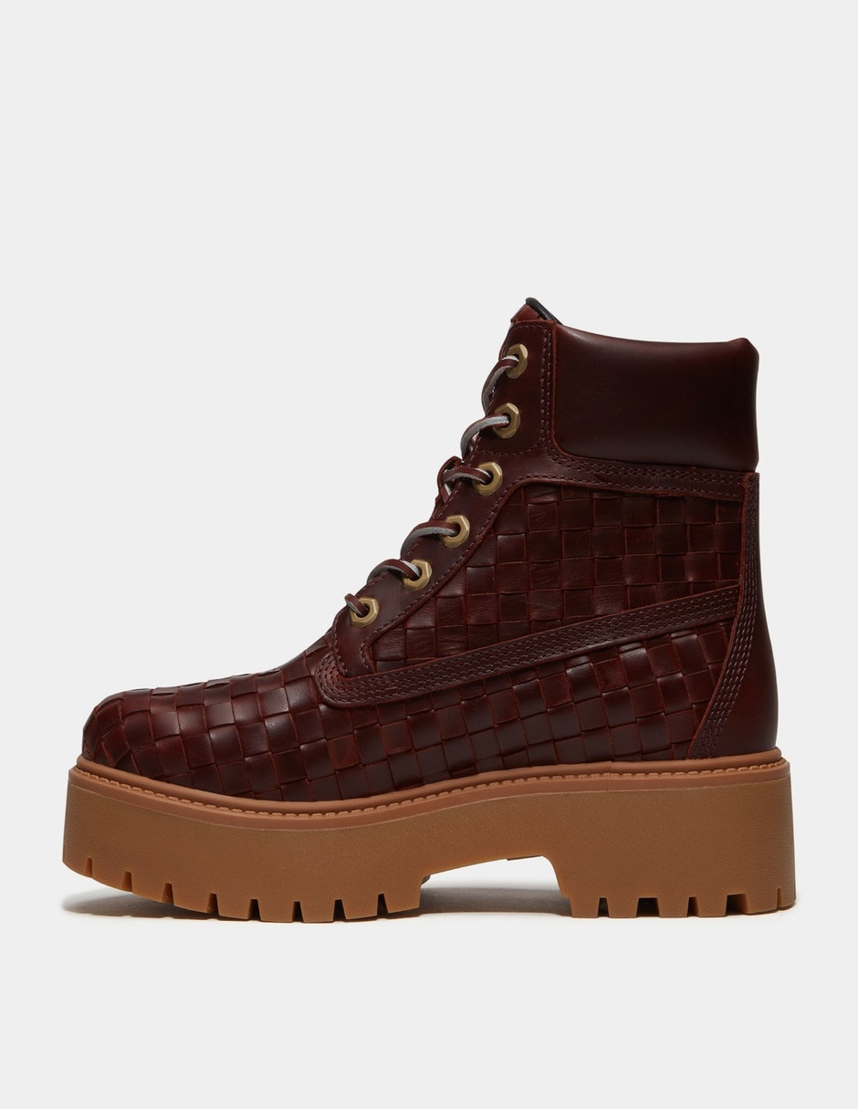 Bota Arriba del tobillo Botas de plataforma tejidas Stone Street de 6 pulgadas para Mujer Vino TB0A5VWZ01W de Piel para mujer 6