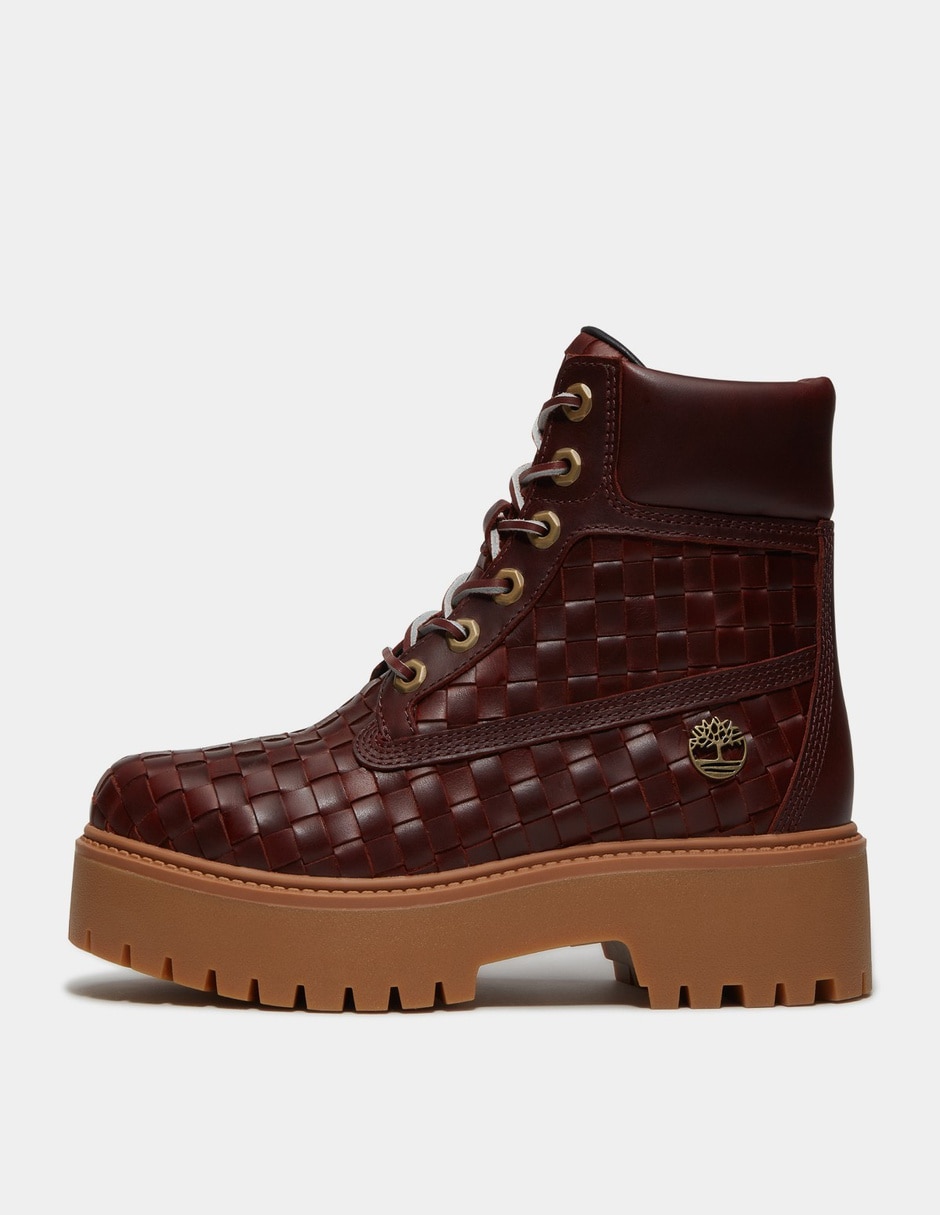 Bota Arriba del tobillo Botas de plataforma tejidas Stone Street de 6 pulgadas para Mujer Vino TB0A5VWZ01W de Piel para mujer 8