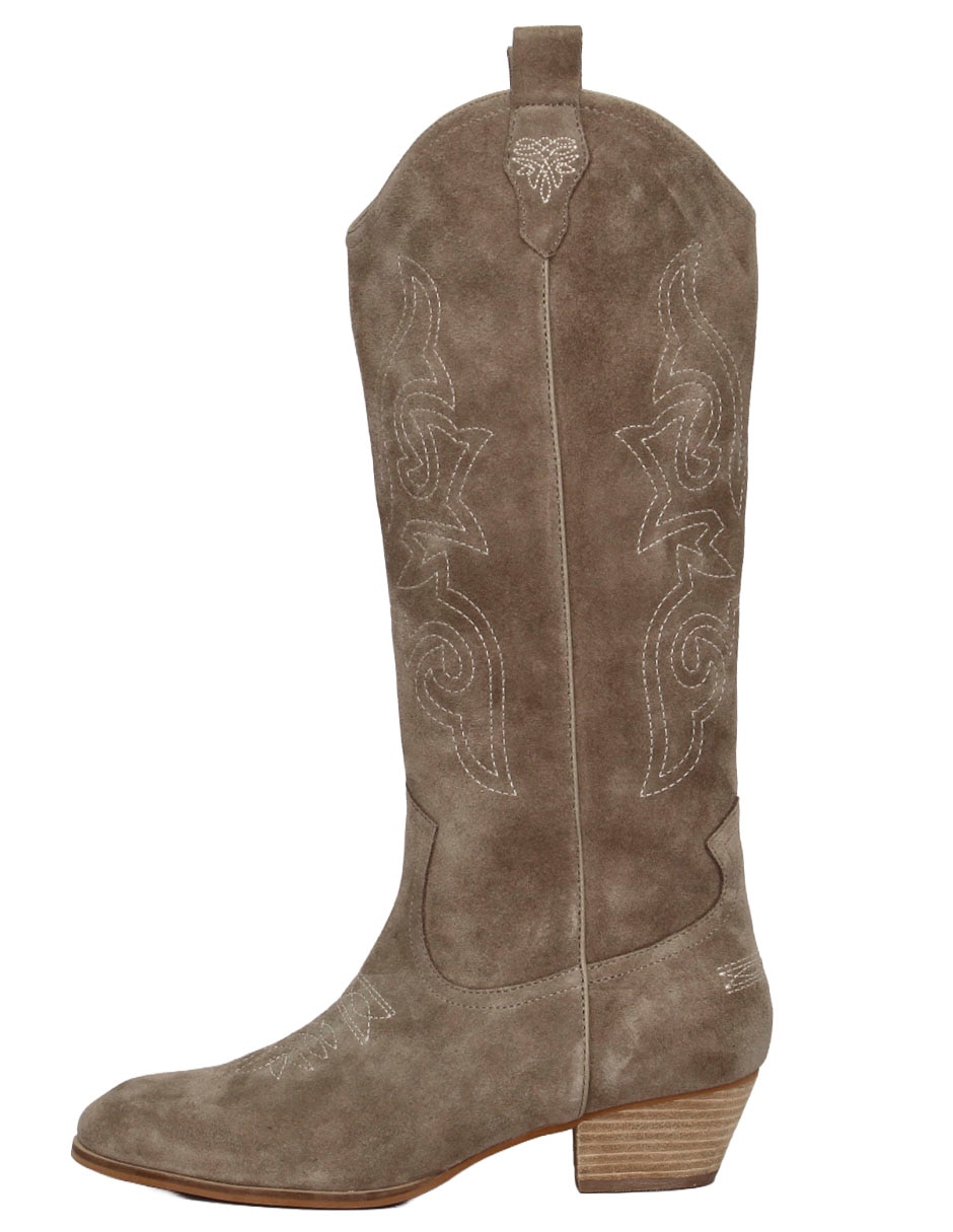 Bota cowboy Media pierna de Gamuza para mujer Bota cowboy Media pierna de Gamuza para mujer