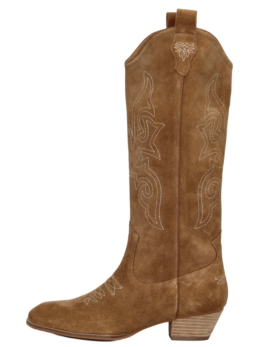 Bota cowboy Media pierna de Gamuza para mujer Bota cowboy Media pierna de Gamuza para mujer