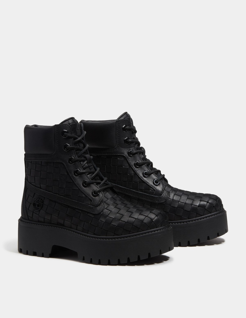 Bota Arriba del tobillo Botas de plataforma tejidas Stone Street de 6 pulgadas para Mujer Negro TB0A5VWZ01V de Piel para mujer 4