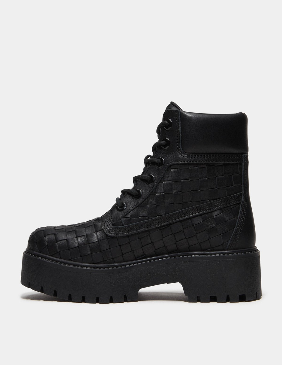 Bota Arriba del tobillo Botas de plataforma tejidas Stone Street de 6 pulgadas para Mujer Negro TB0A5VWZ01V de Piel para mujer 6