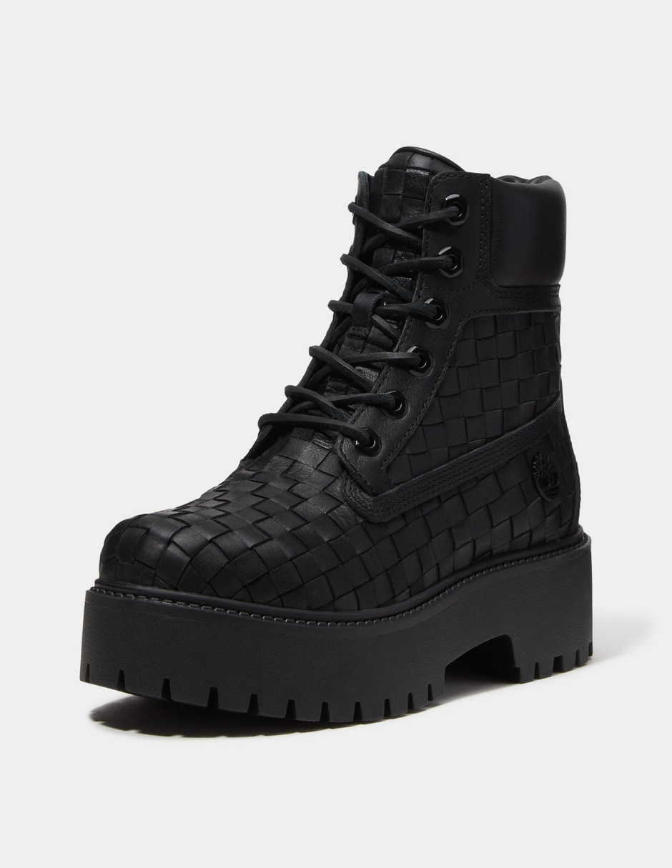 Bota Arriba del tobillo Botas de plataforma tejidas Stone Street de 6 pulgadas para Mujer Negro TB0A5VWZ01V de Piel para mujer 9