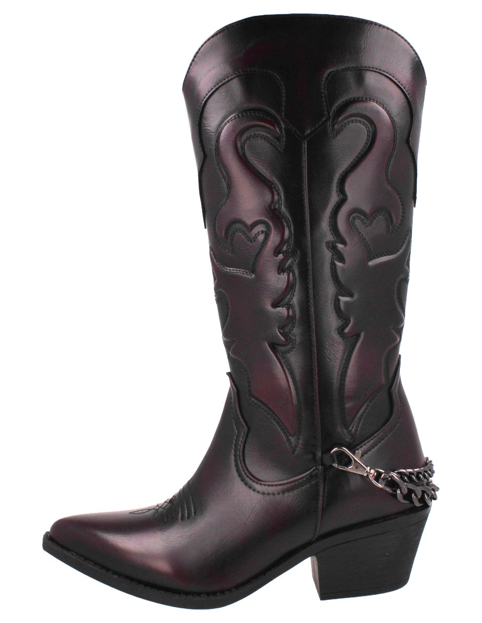 Bota cowboy abajo de la rodilla de piel para mujer Bota cowboy abajo de la rodilla de piel para mujer