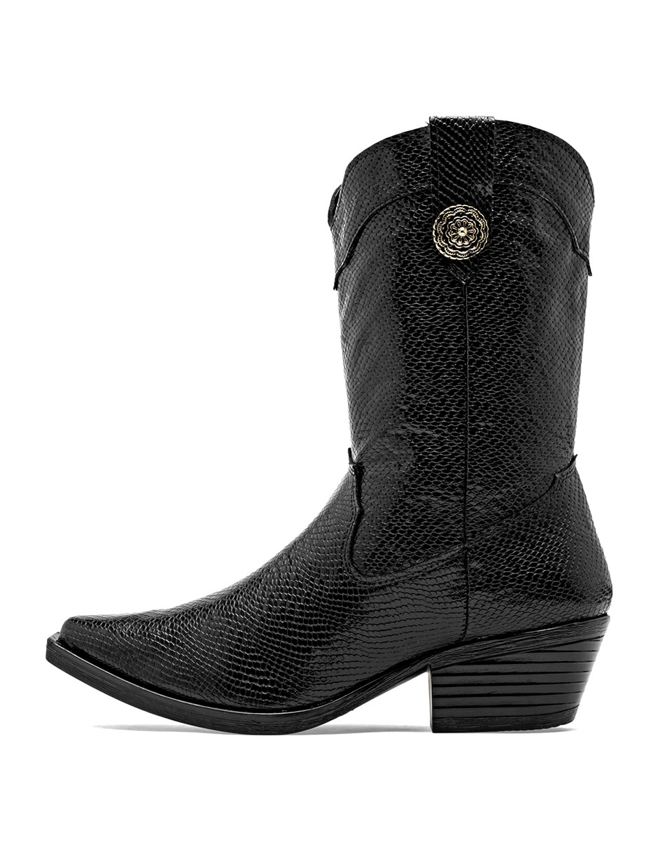 Bota cowboy Media pierna de Piel para mujer