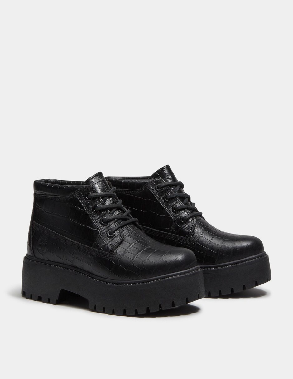 Bota Arriba del tobillo Bota con plataforma Stone Street para Mujer Negro TB0A43RRW02 de Cuero para mujer 4