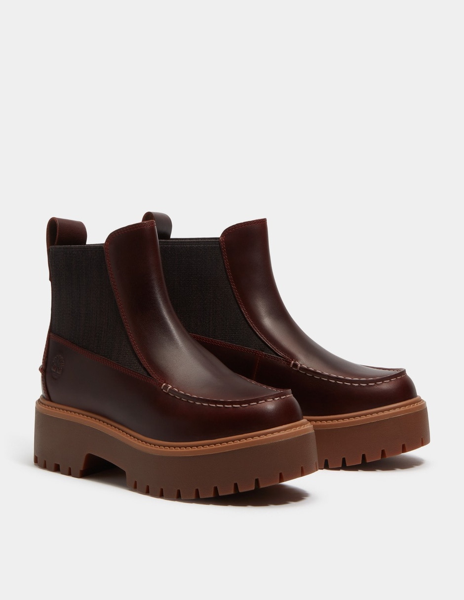 Bota arriba del tobillo chelsea stone street de piel para mujer 4