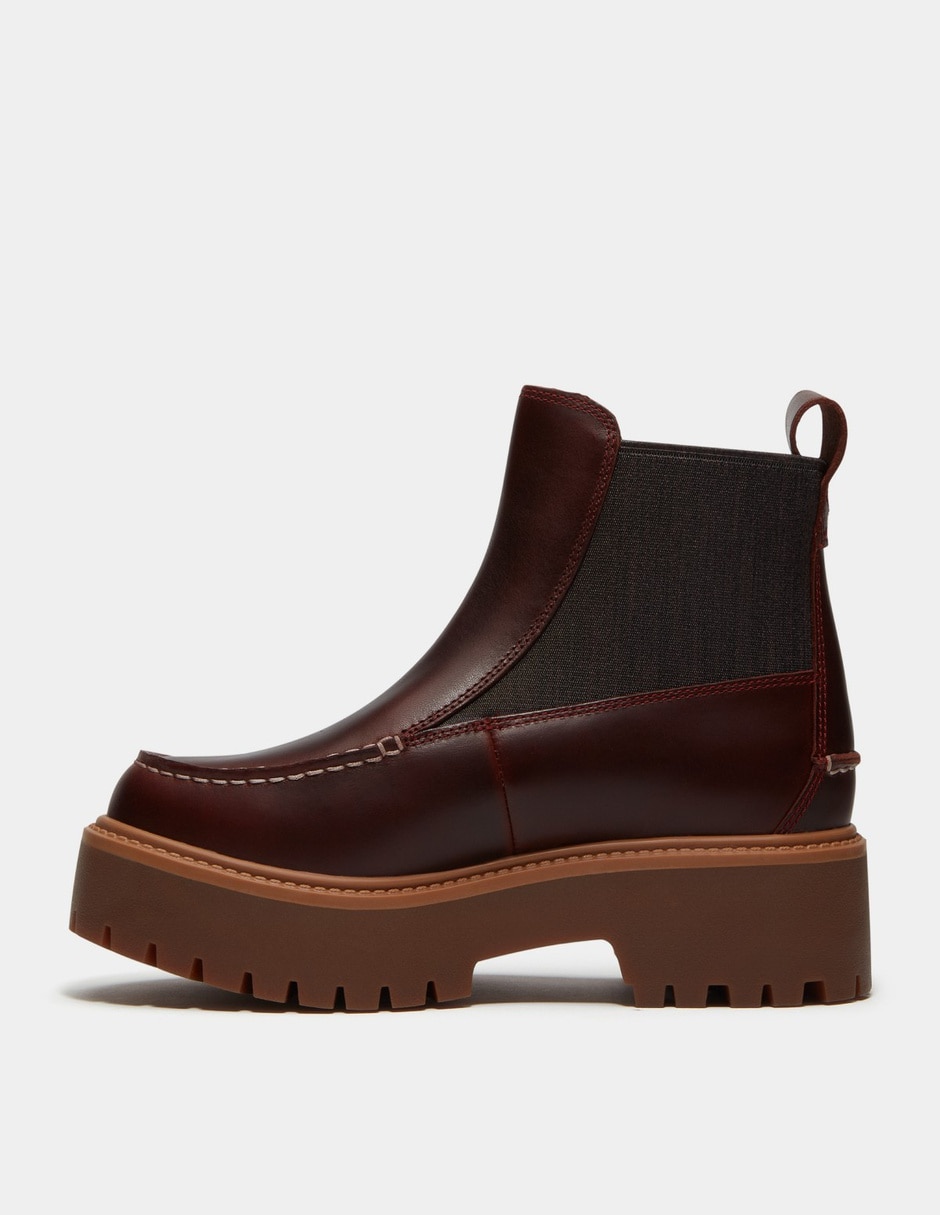 Bota Arriba del tobillo Botas Chelsea con plataforma Stone Street para Mujer Vino TB0A5TGPEIW de Piel para mujer 6