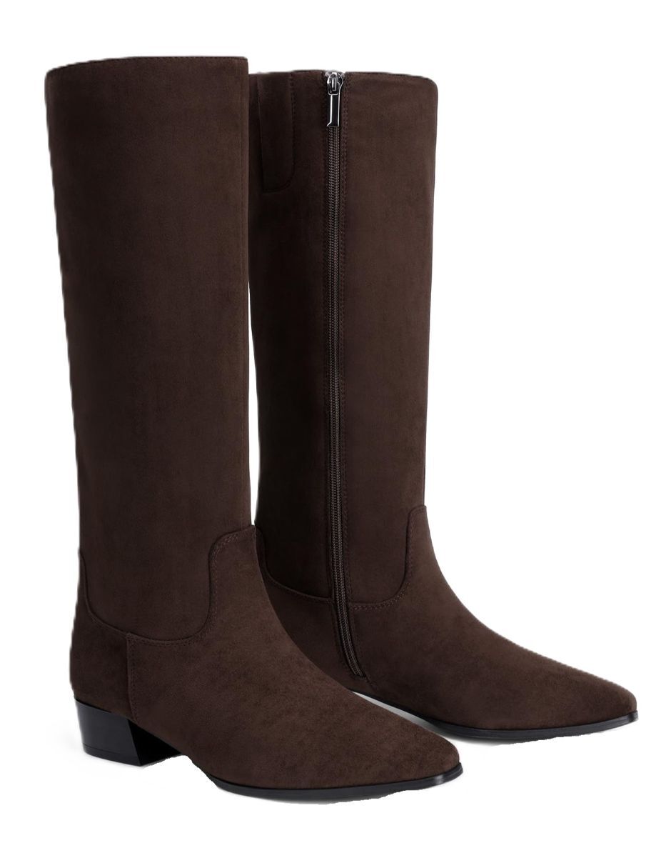 Bota cowboy Abajo de la rodilla de Gamuza para mujer 4