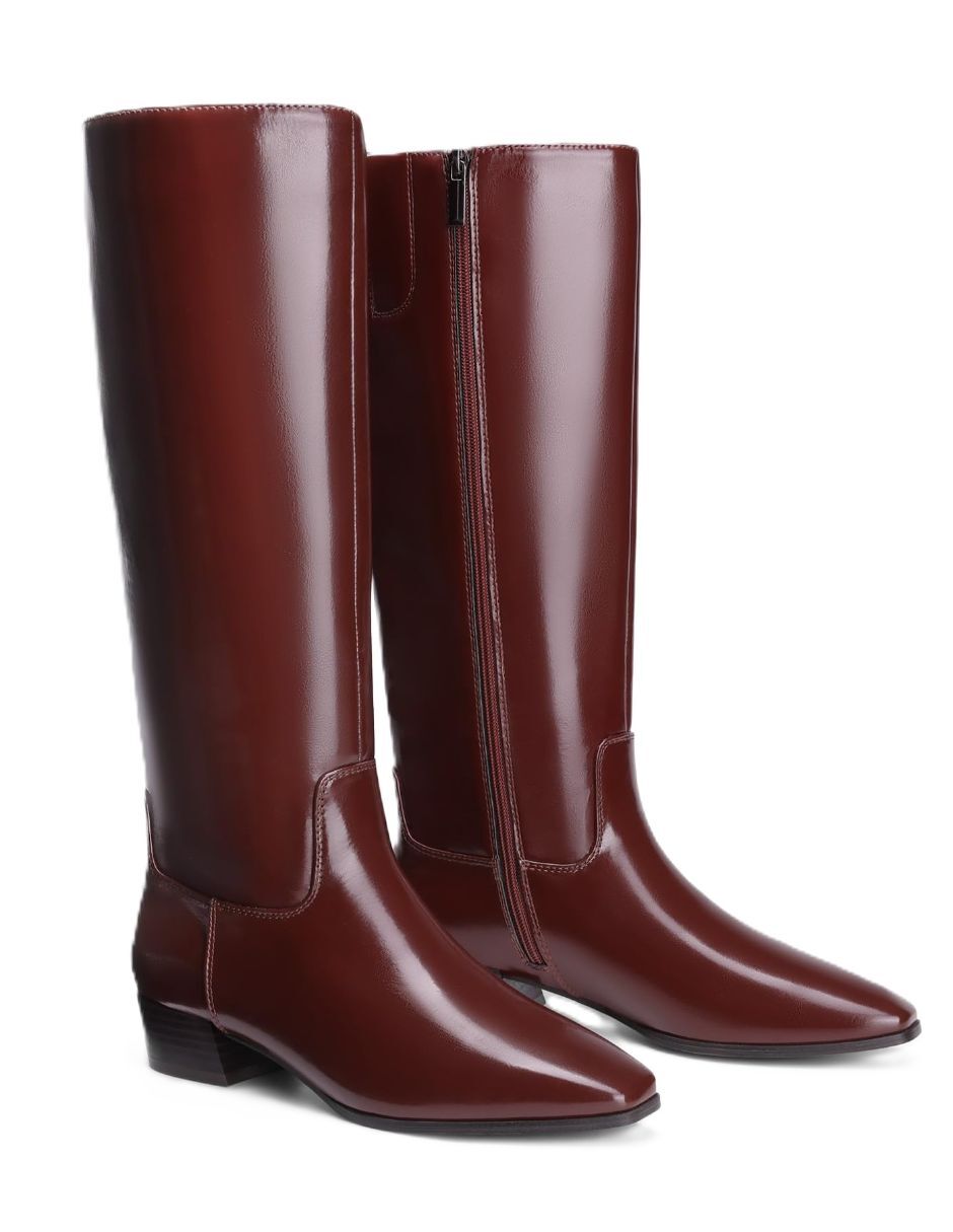 Bota Abajo de la rodilla de Charol sintético para mujer 4