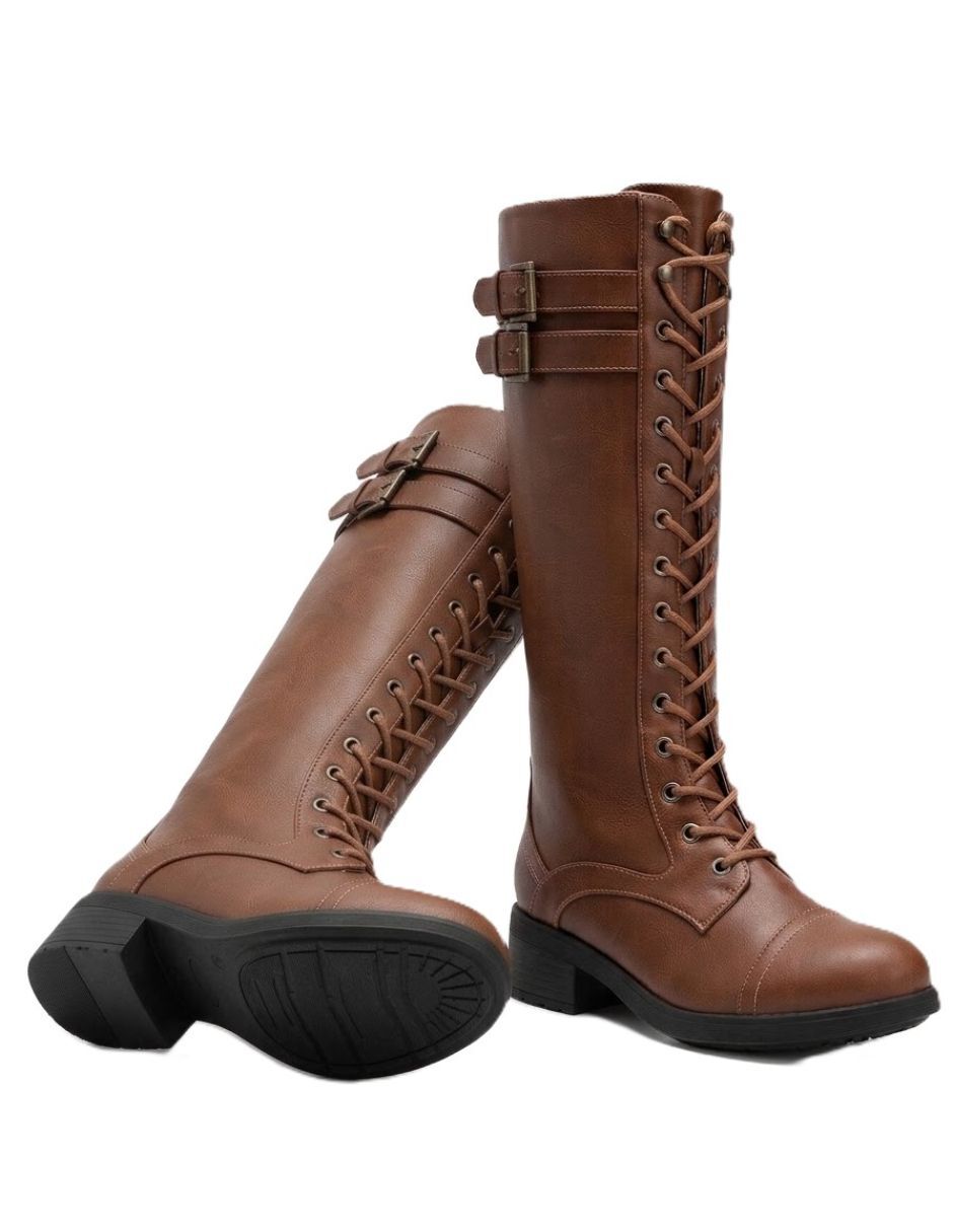Bota Abajo de la rodilla de Charol piel para mujer 2